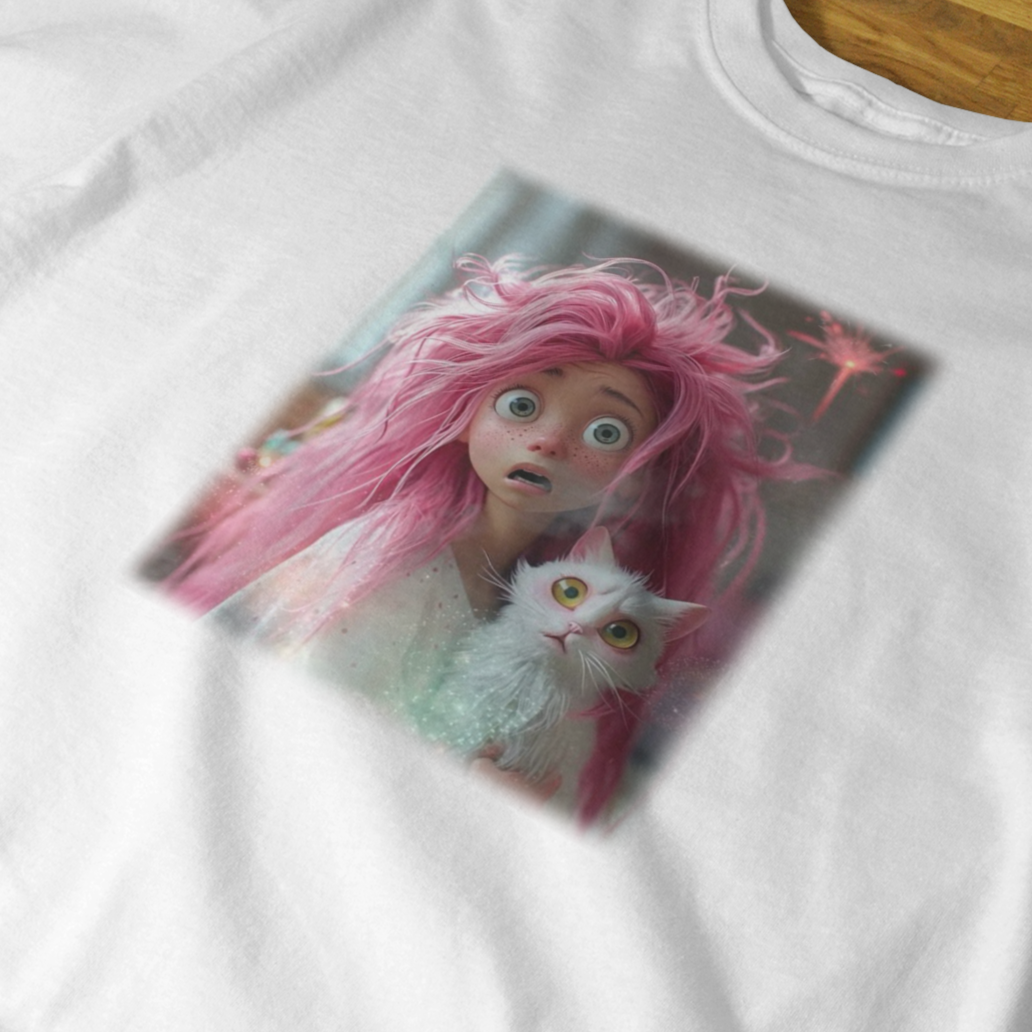 T-shirt Maglietta Maria con Gattino